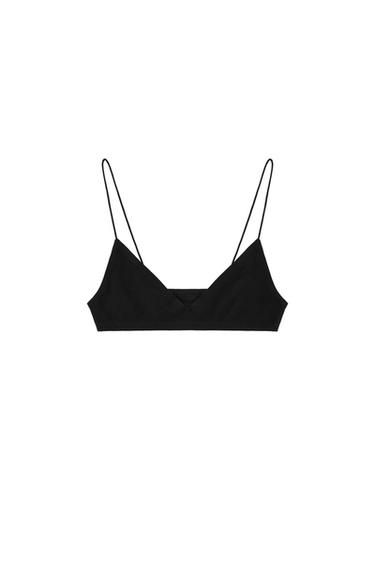 Zara SEAMLESS STRAP BRA - Black