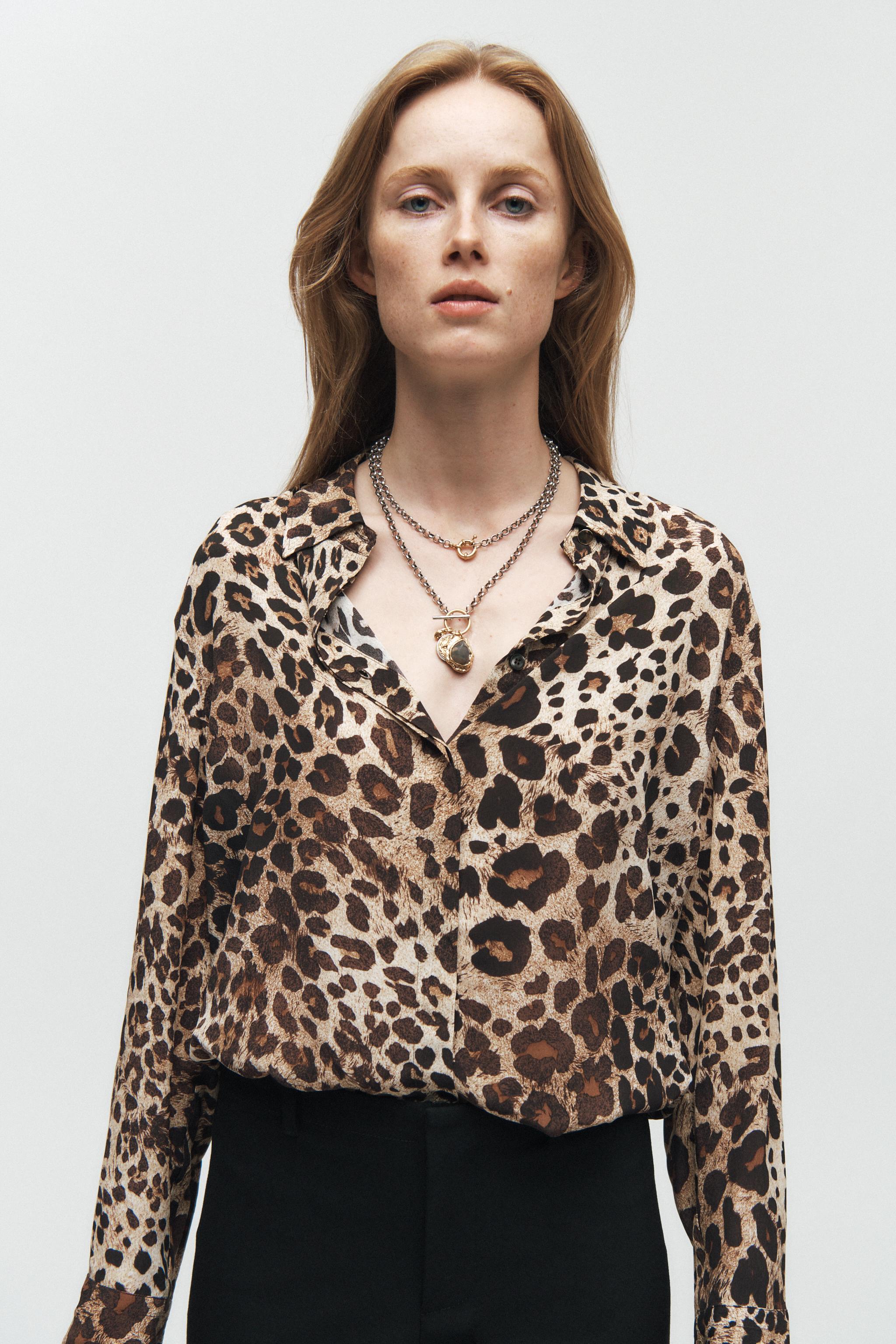 Zara Zw Collection Animal Print Shirt 051 Women