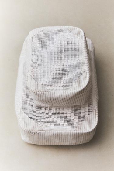 PACK ORGANISATEURS VOYAGE RAYURES (LOT DE 3) - Écru de Zara