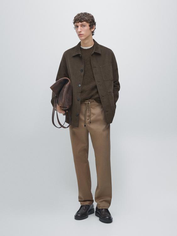 Twill overshirt with pockets