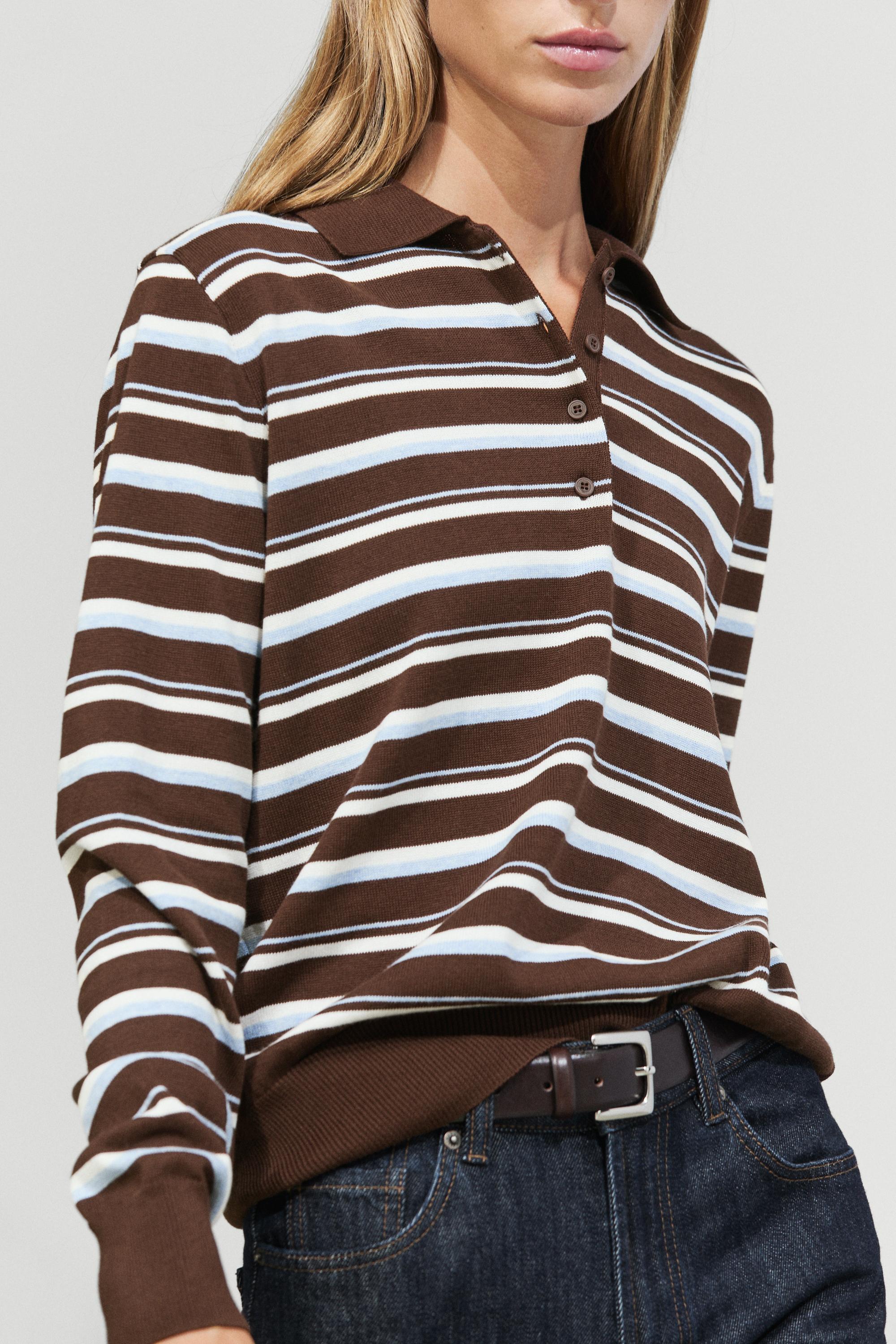 100% cotton striped polo shirt