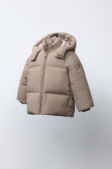 WASSERABWEISENDER STEPPMANTEL MIT KAPUZE - Beige von Zara