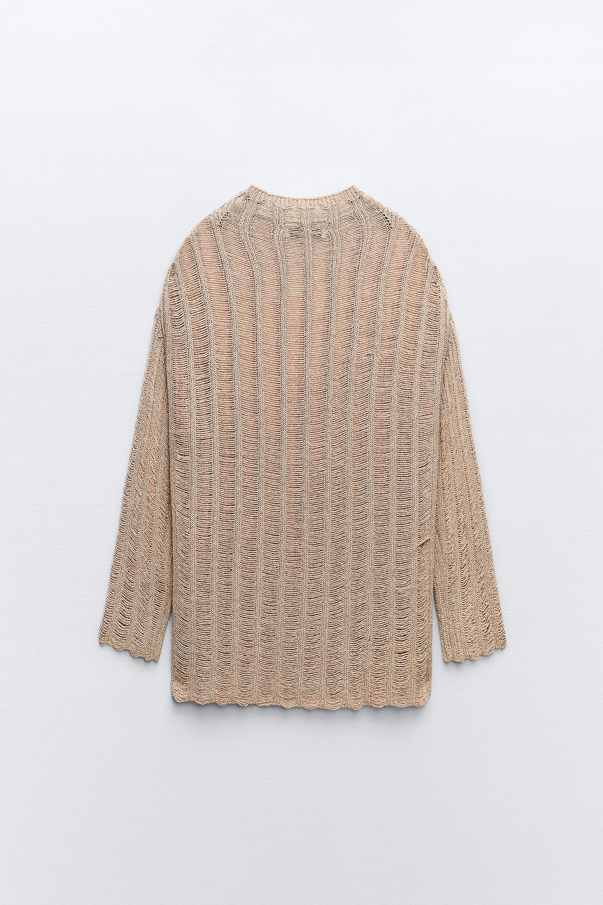 METALLIC THREAD KNIT SWEATER - Golden | ZARA New Zealand