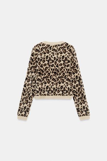 PULL EN MAILLE EFFET FOURRURE À IMPRIMÉ ANIMALIER - Leopard de Zara - Image 5
