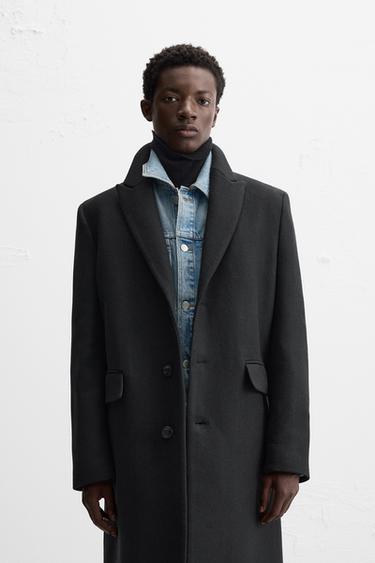 WOOL BLEND COAT - Black by Zara - Image 1