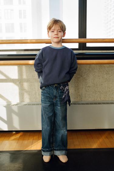 LOOSE FIT JEANS WITH SELVEDGE TURN-UP HEM - Blue by Zara - Image 6