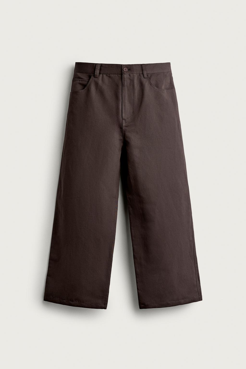 COTTON/LINEN RELAXED FIT TROUSERS