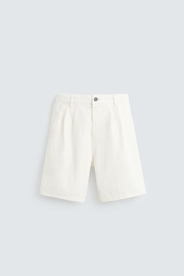 BERMUDA COUPE DÉCONTRACTÉE PLIS - Écru de Zara - Image 5