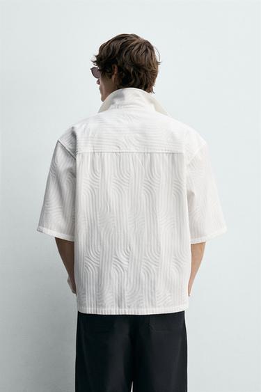 EMBROIDERED JACQUARD SHIRT - Oyster-white by Zara - Image 2