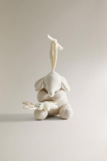 CHILDREN'S MUSICAL ELEPHANT SOFT TOY - Grey by Zara