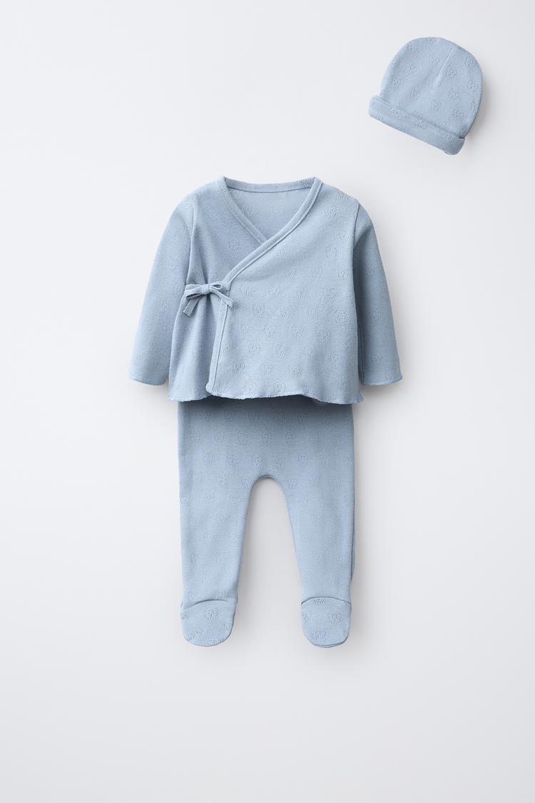 NEWBORN HEART SET WITH POUCH — Blue