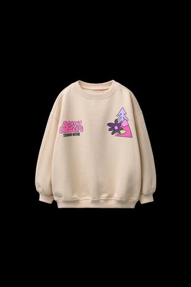 Zara MOUNTAIN PRINT SWEATSHIRT - Light beige - Image 0