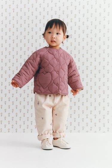 HEART POCKET PADDED JACKET - Plum by Zara
