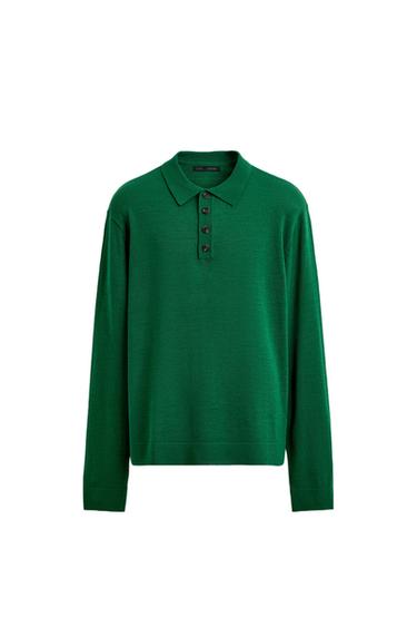 WOOL KNIT POLO SHIRT