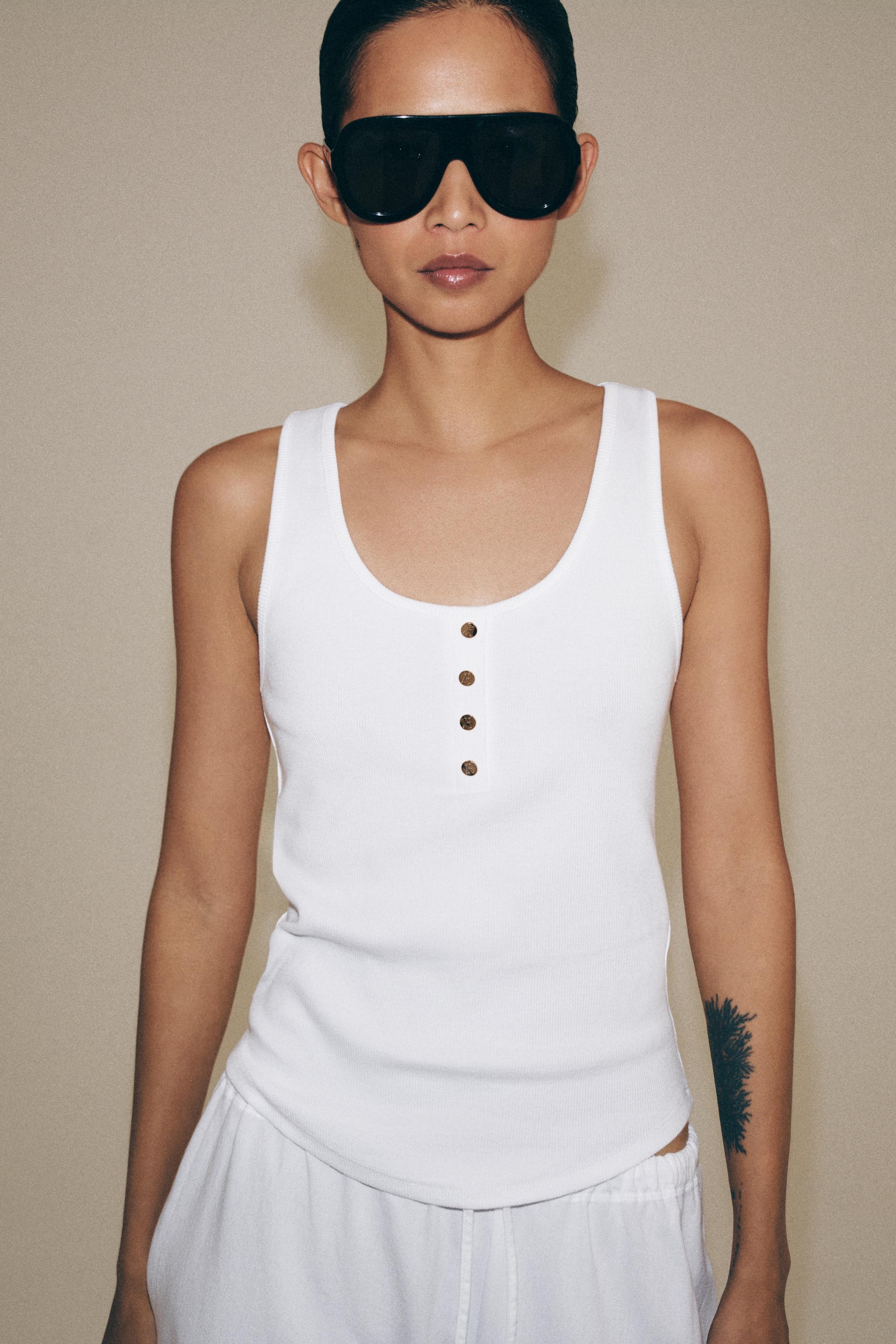 COTTON BUTTON-UP TOP