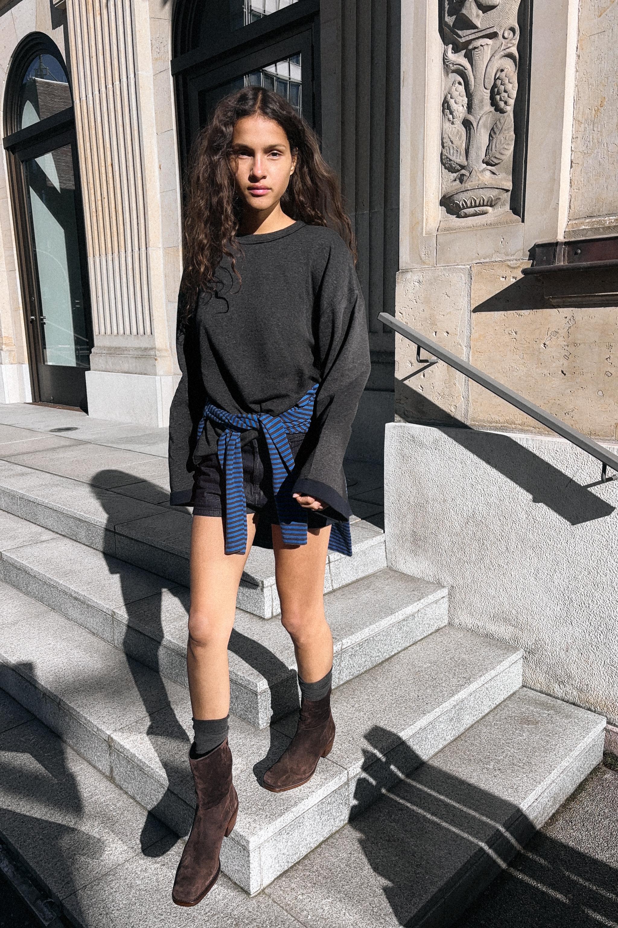 スプリットスエードヒールショートブーツ - ブラウン | ZARA Japan / 日本