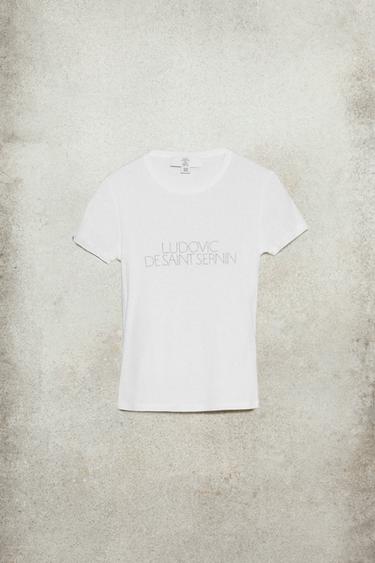 SHINY TEXT T-SHIRT LUDOVIC DE SAINT SERNIN x ZARA - White by Zara