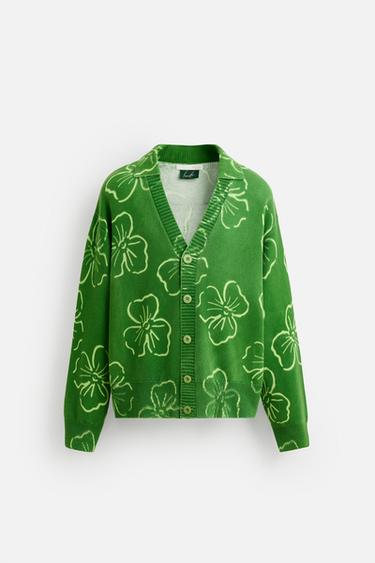 Zara FLORAL PRINT CARDIGAN © OTIS KWAME KYE QUAICOE - Green