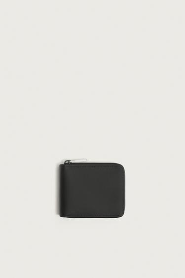 CARTERA CREMALLERA ENGOMADA - Negro de Zara - Imagen 0