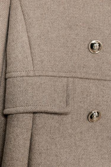 SHORT DOUBLE-BREASTED WOOL COAT - Light mink by Zara - Image 7