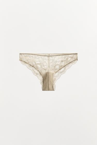 LACE BRIEFS - Ecru by Zara