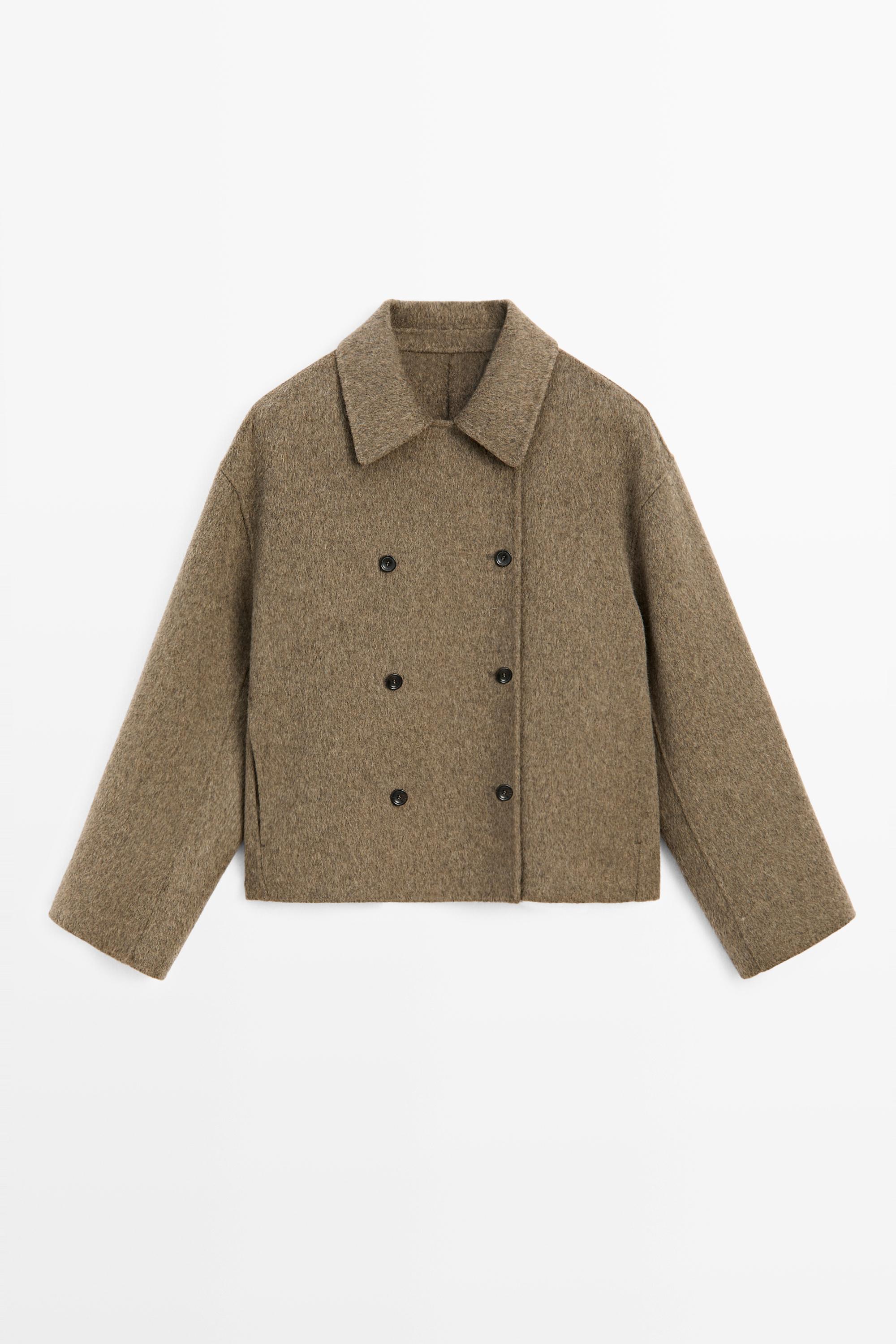 Short wool-blend trench coat - Brown | ZARA Canada