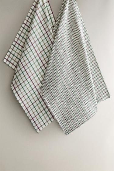PACK PANO DE COZINHA RISCA (PACK DE 2) - Verde da Zara