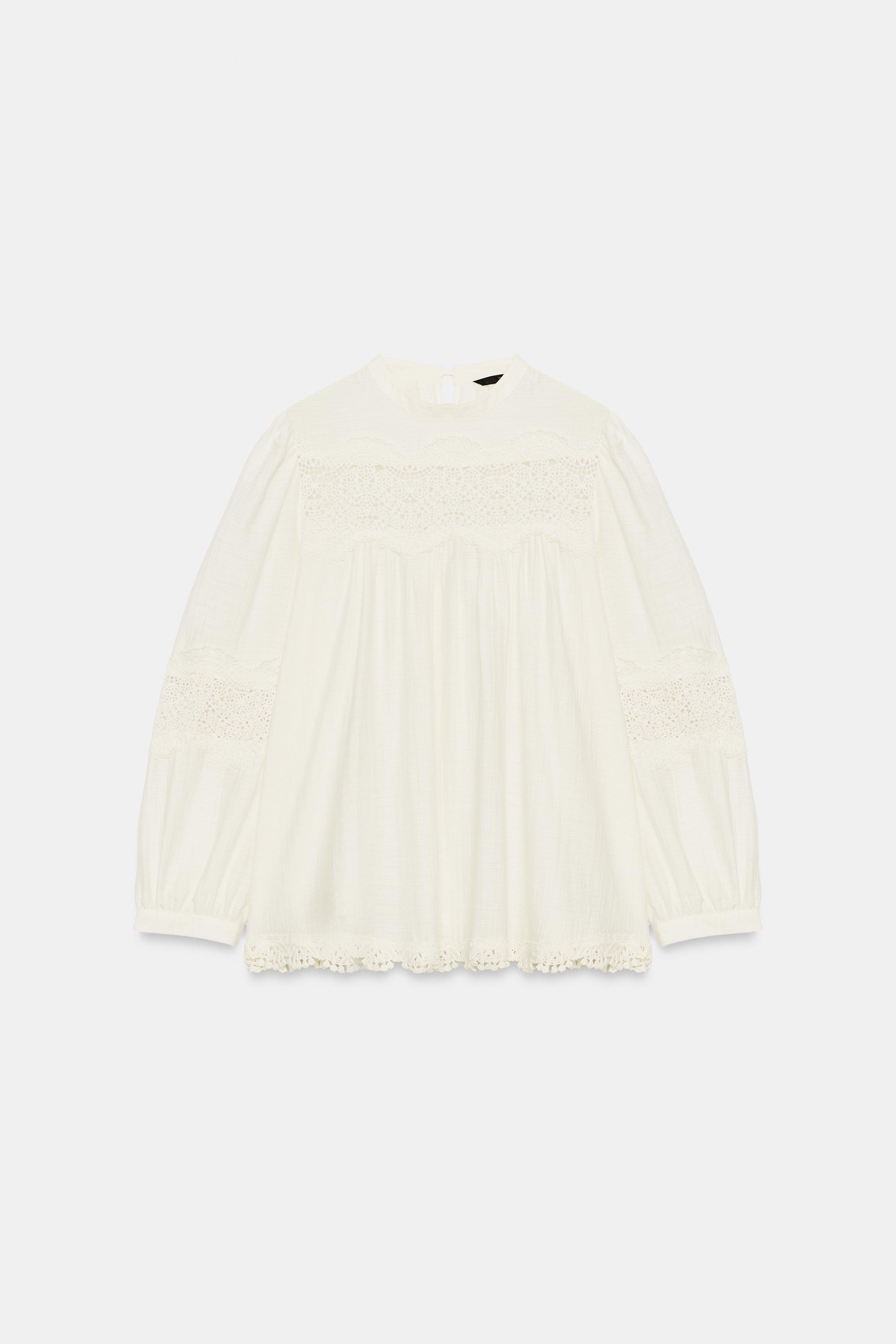Zara ROMANTIC LACE BLOUSE — фото 7