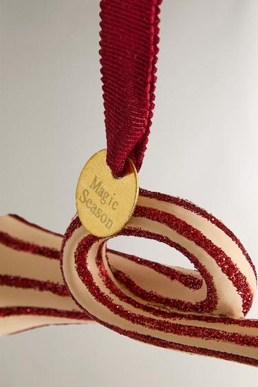 DÉCORATION SAPIN TROMPETTE PAILLETTE NOËL - Écru / Rouge de Zara - Image 2
