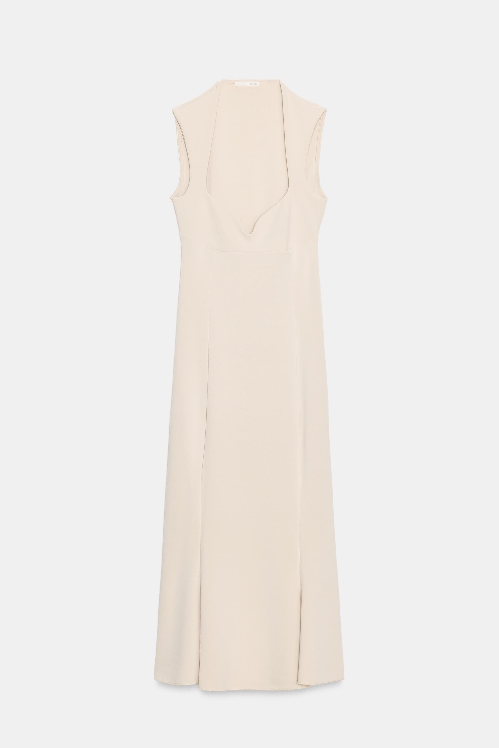 SWEETHEART NECKLINE DRESS - Green | ZARA United States SWEETHEART NECKLINE DRESS - Green | ZARA United States