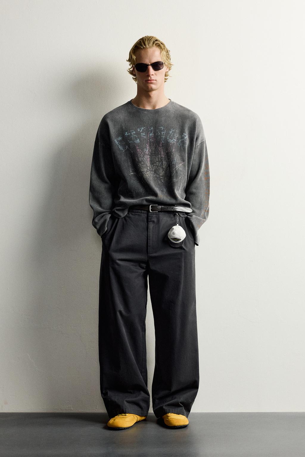 WASHED PRINTED KNIT T-SHIRT
