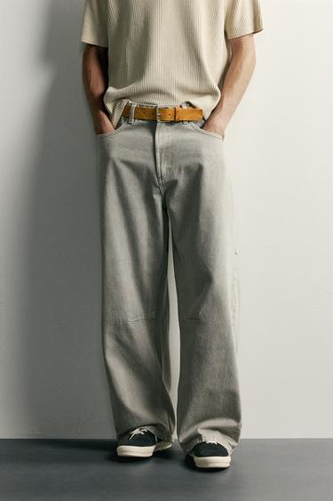 BARREL FIT DRAWSTRING TROUSERS - Grey marl by Zara