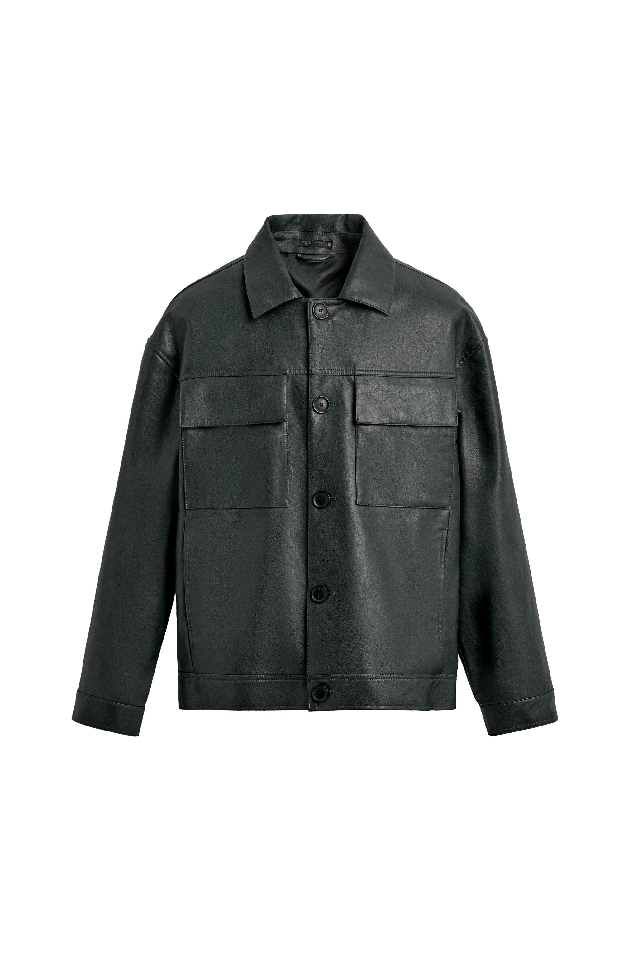 フェイクレザージャケット - テールグリーン | ZARA Japan / 日本