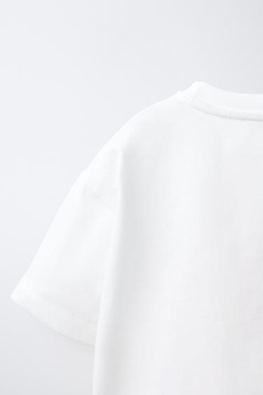 T-SHIRT À IMPRIMÉ FLEURI - Blanc de Zara - Image 3