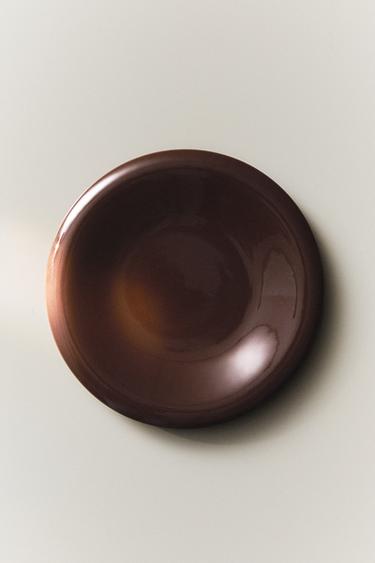 ASSIETTE À DESSERT GRÈS ÉMAILLÉ - Marron de Zara - Image 4