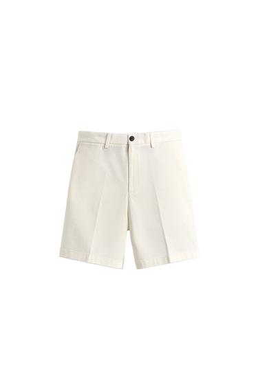 REGULAR FIT CHINO BERMUDA SHORTS - Ecru by Zara