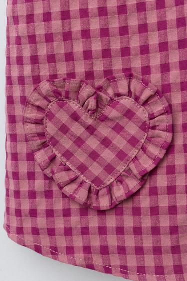 BLOUSE VOLANTS CARREAUX VICHY - Fuchsia de Zara - Image 3