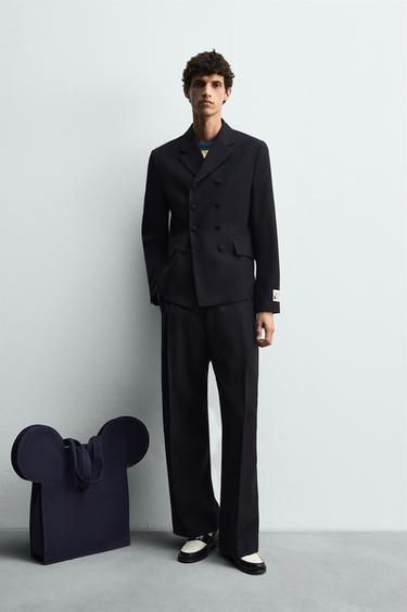 Zara HARRY LAMBERT FOR ZARA X DISNEY 雙排扣西裝外套 - 海藍色