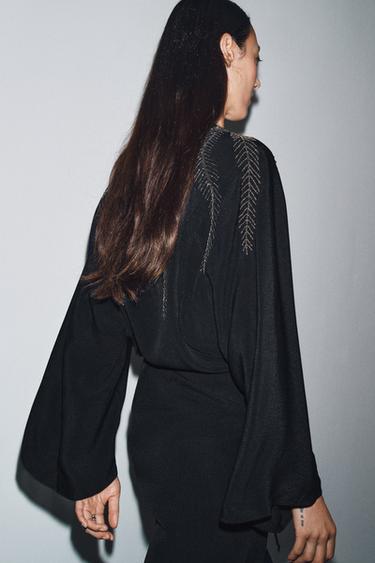 ZW COLLECTION BEADED EMBROIDERED DRESS - Black by Zara - Image 2
