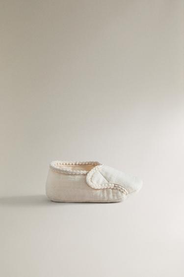 Zara FABRIC BOOTIES - Beige - Image 0