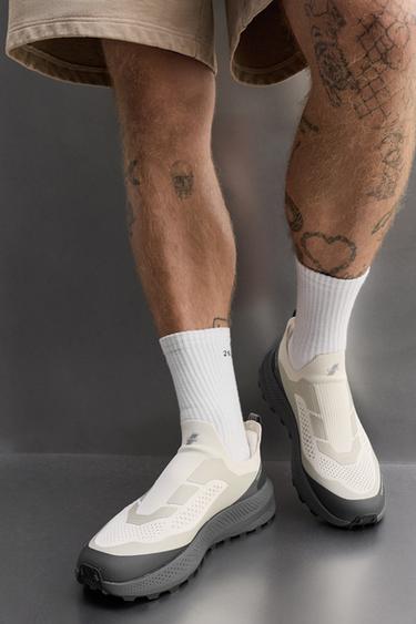 LACELESS RUNNING TRAINERS - Grey by Zara - Image 1