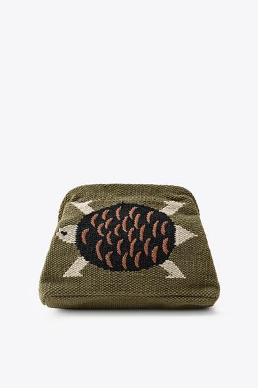 EMBROIDERED TORTOISE BAG - Khaki by Zara - Image 0