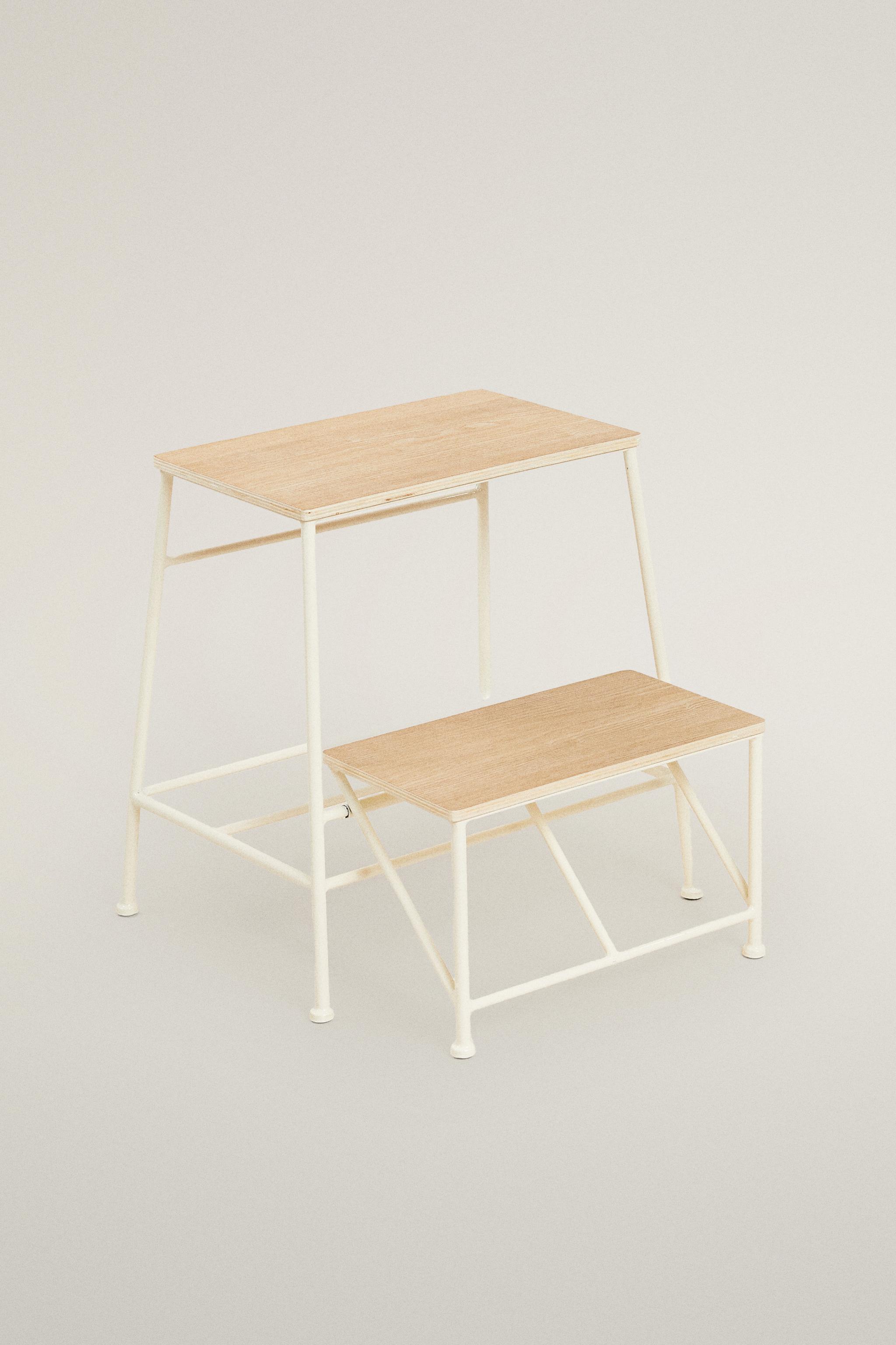 TWO-STEP WOODEN STEP STOOL