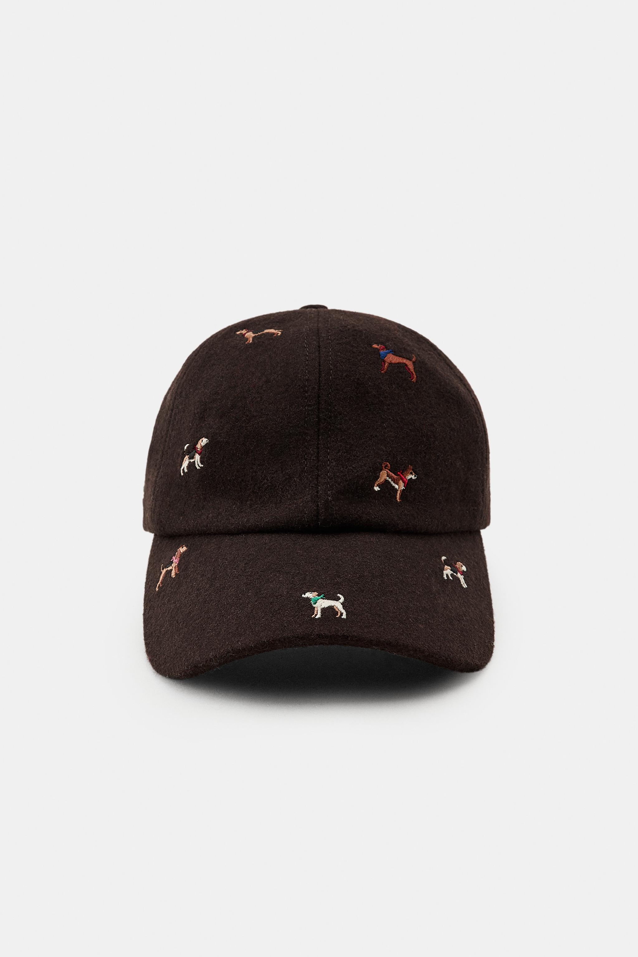 WOOL CAP WITH DOG EMBROIDERY - Brown | ZARA Canada