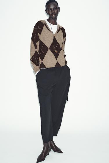 PANTALÓN CARROT CARGO - Negro de Zara