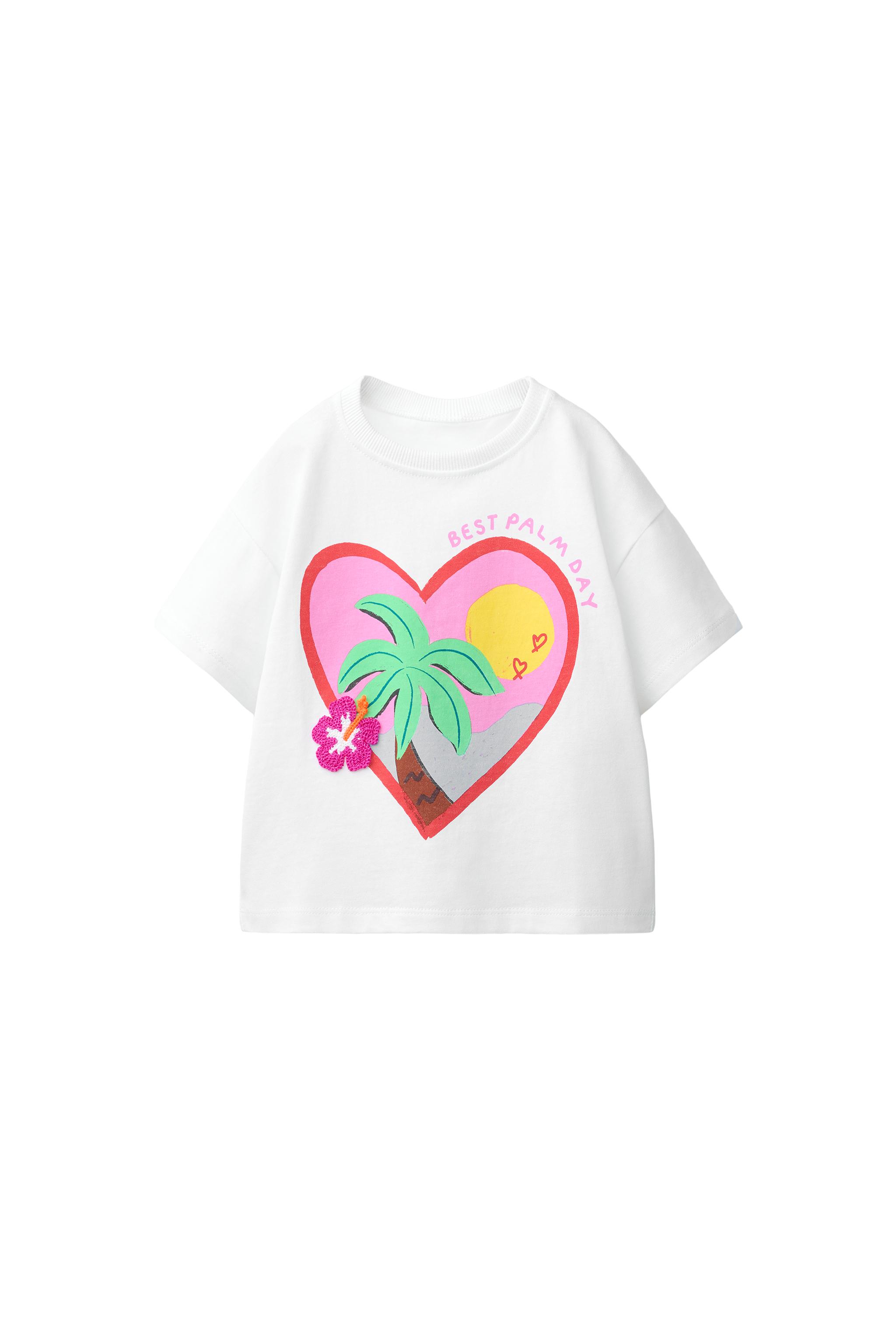 トロピカル柄Tシャツ - ホワイト | ZARA Japan / 日本