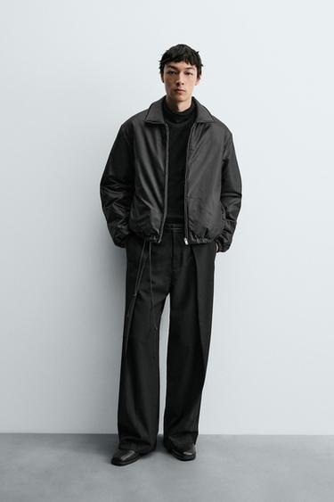 Zara 絎縫科技布夾克 - 黑色
