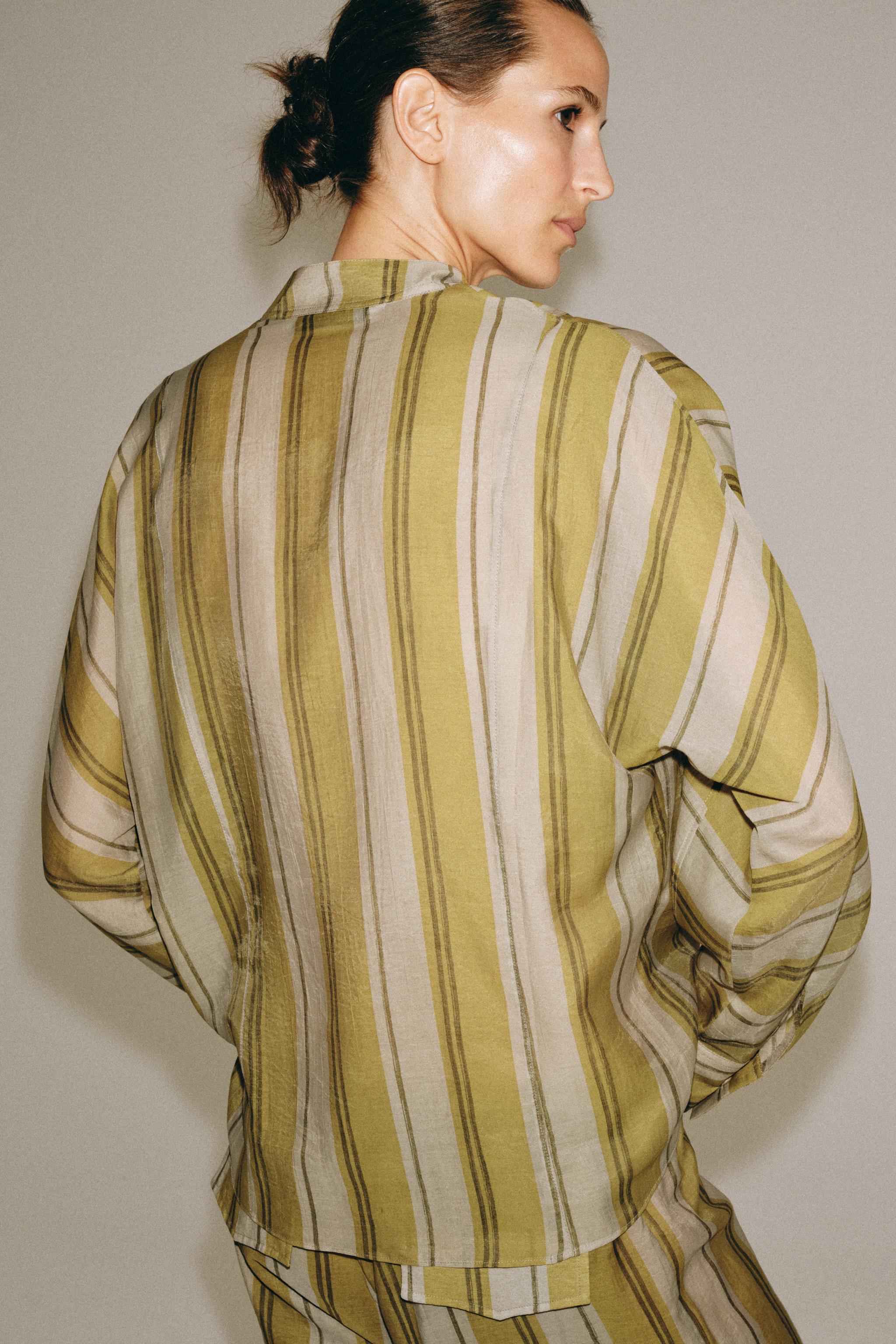 Zara ZW COLLECTION ÇİZGİLİ GÖMLEK görsel 3