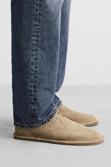 LEATHER ANKLE BOOTS - Sand Brown by Zara - Image 0