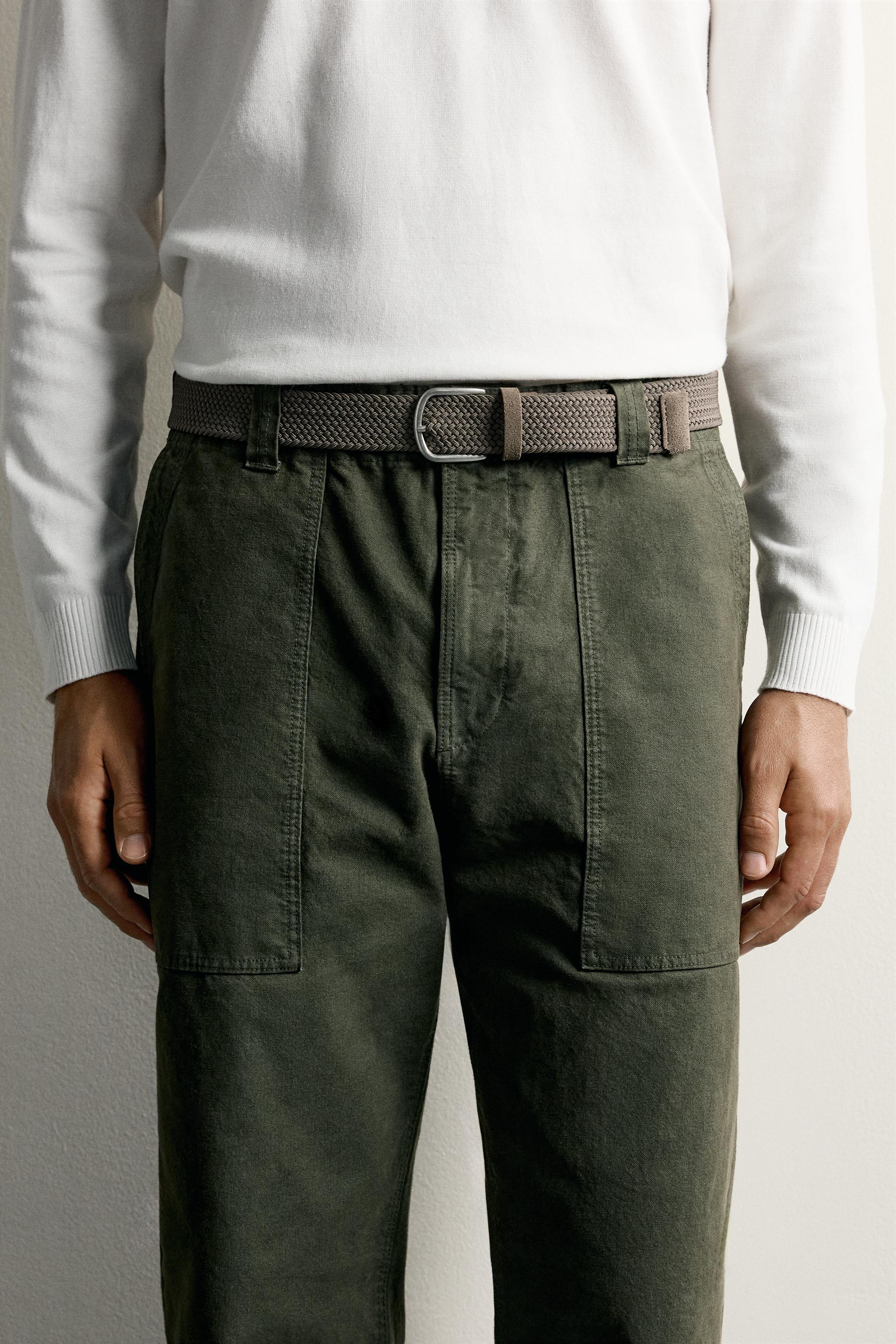 WOVEN STRETCH BELT — Taupe gray (alternate view)
